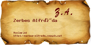Zerbes Alfréda névjegykártya